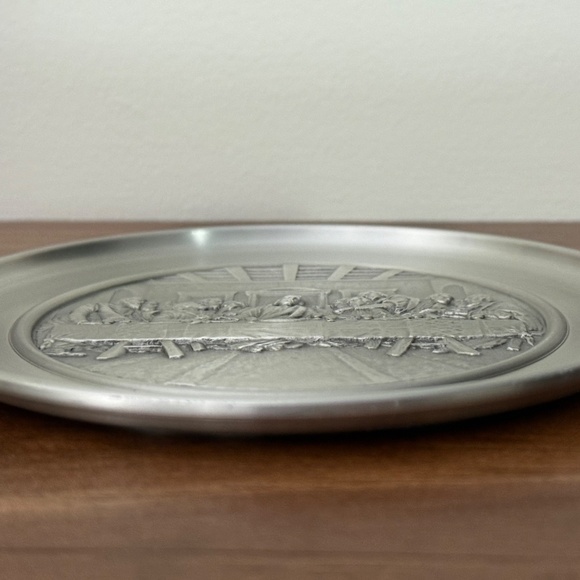 The Last Supper 3D Vintage Selangor Pewter Plate 5 5/8" - Picture 6 of 6